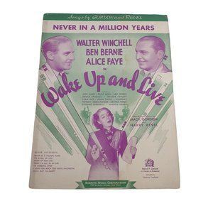 Never In A Million Years 1937 Vintage Sheet Music Piano Voice Easy Listening